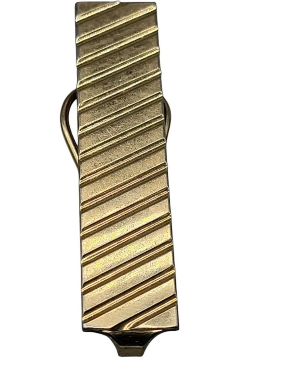 Hadley Large Tie Clips Mens Wide Vintage Accessory Gold Plated Ribbed Design